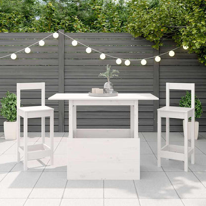 Garden Table White 100x50x75 cm Solid Wood Pine