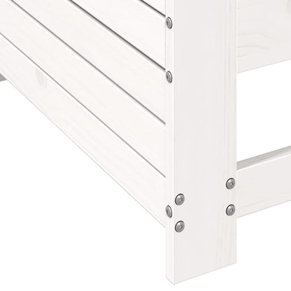 Garden Armrest Sofa with Cushion White Solid Wood Pine