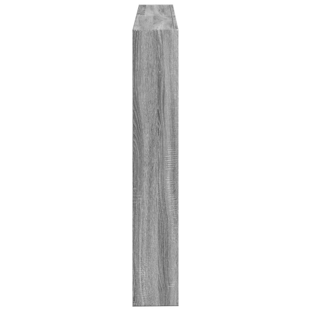 Headboard Cabinet with LED Grey Sonoma 140x17x102 cm