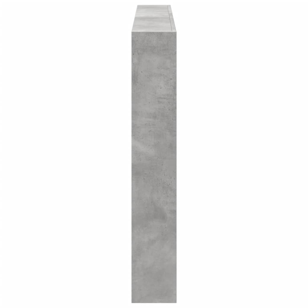 Headboard Cabinet with LED Concrete Grey 160x17x102 cm