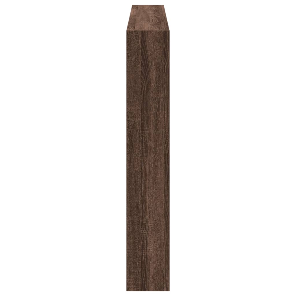 Headboard Cabinet with LED Brown Oak 160x17x102 cm