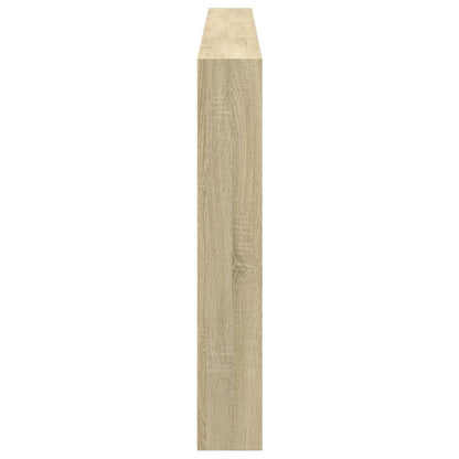 Headboard Cabinet with LED Sonoma Oak 220x17x102 cm