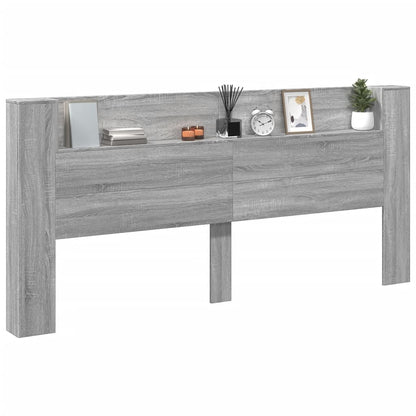 Headboard Cabinet with LED Grey Sonoma 220x16,5x103,5 cm
