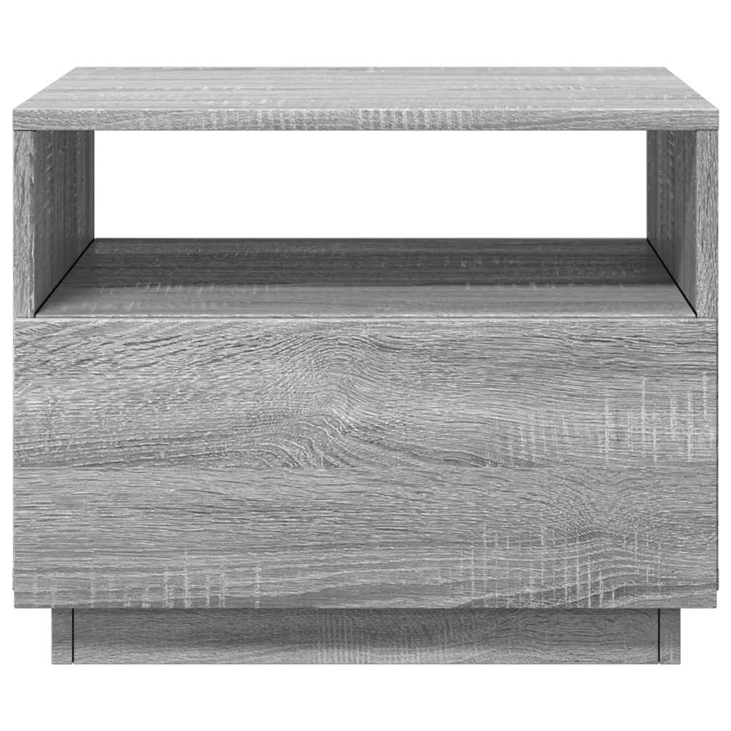 Coffee Table with LED Lights Grey Sonoma 50x49x40 cm
