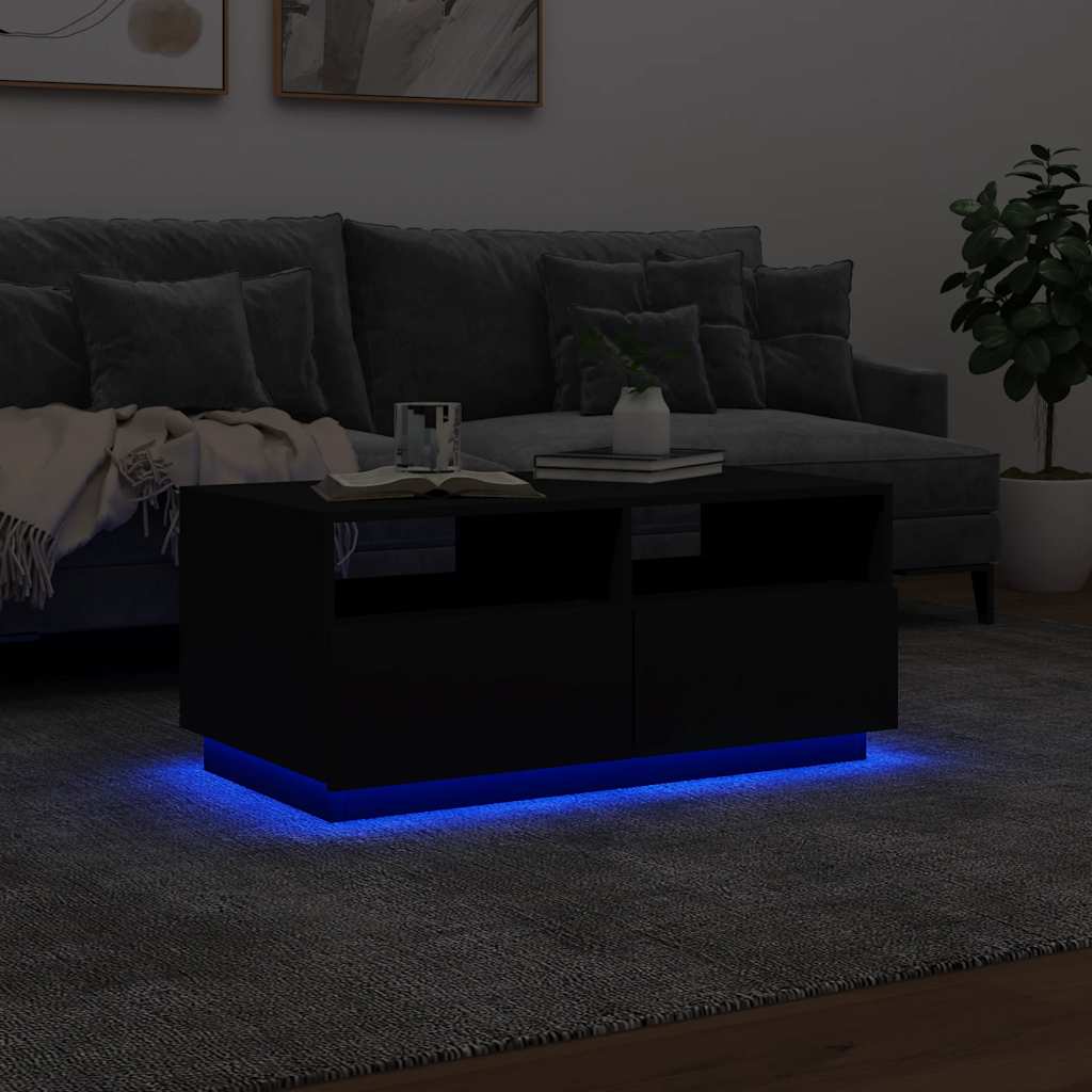 Coffee Table | Black | Engineered wood | 90 cm x 49 cm x 40 cm