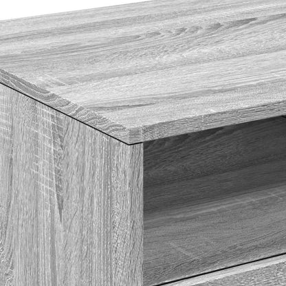 Coffee Table with LED Lights Grey Sonoma 90x49x40 cm