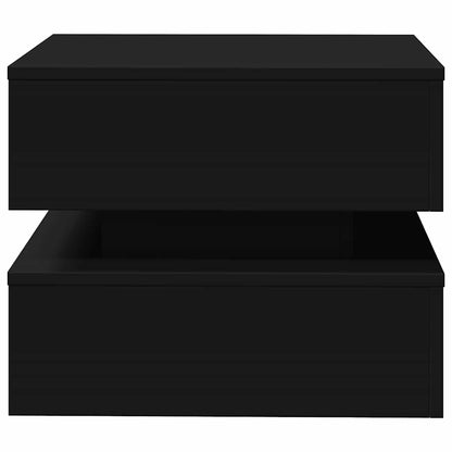 Coffee Table with LED Lights Black 50x50x40 cm