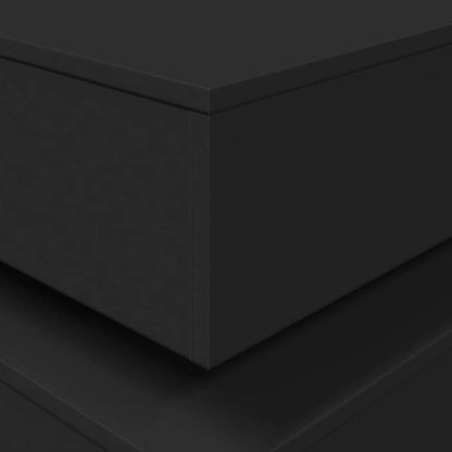 Coffee Table with LED Lights Black 50x50x40 cm