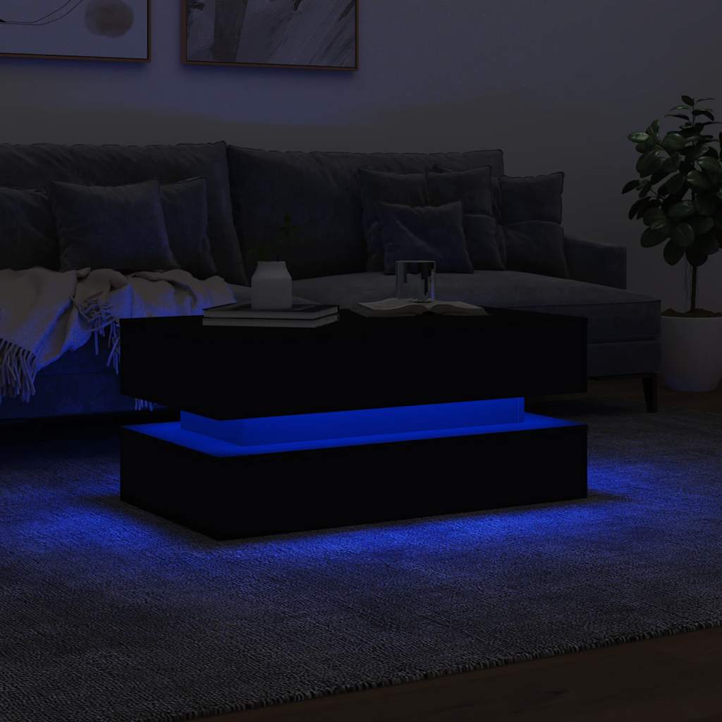 Coffee Table | Black | Engineered wood | 90x50x40 cm | Coffee Table