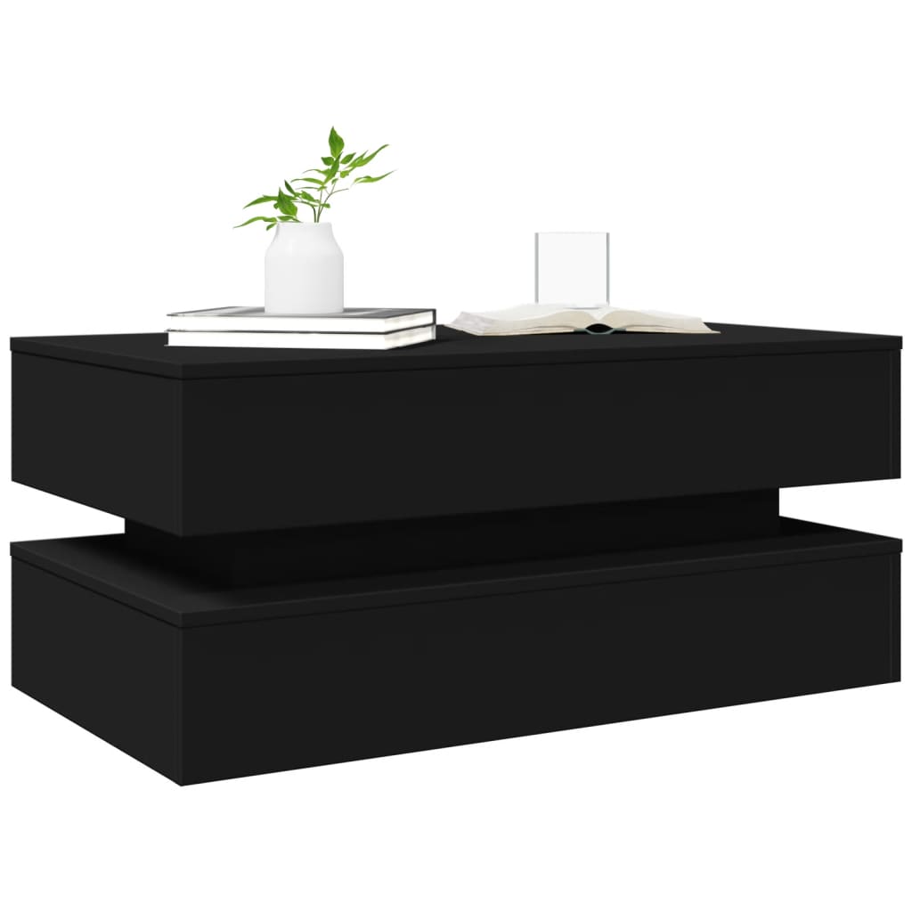 Coffee Table | Black | Engineered wood | 90x50x40 cm | Coffee Table