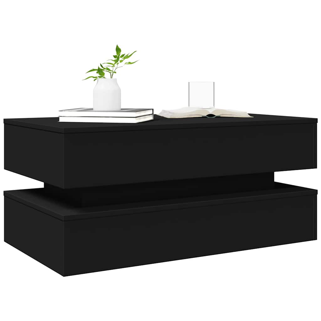 Coffee Table | Black | Engineered wood | 90x50x40 cm | Coffee Table