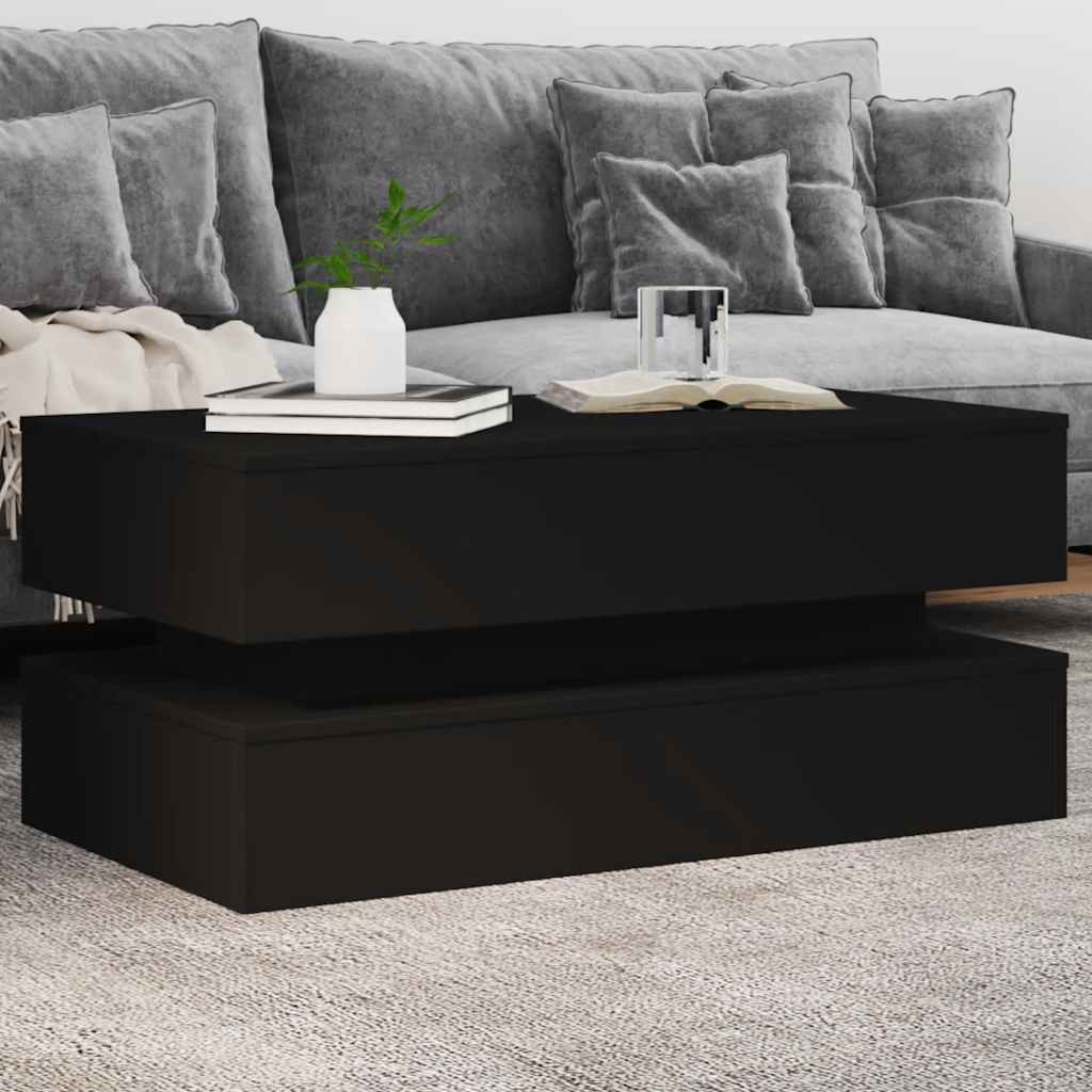 Coffee Table | Black | Engineered wood | 90x50x40 cm | Coffee Table