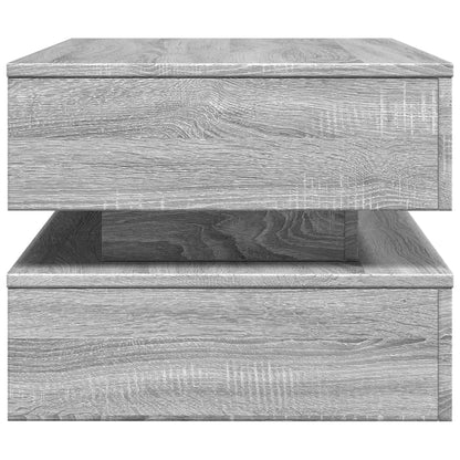 Coffee Table with LED Lights Grey Sonoma 90x50x40 cm