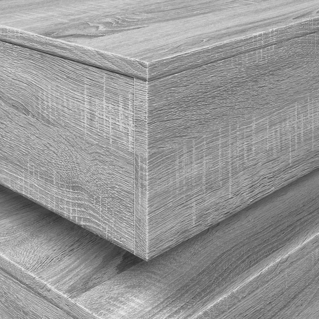 Coffee Table with LED Lights Grey Sonoma 90x50x40 cm