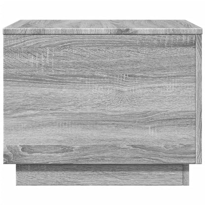 Coffee Table with LED Lights Grey Sonoma 50x50x40 cm