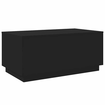 Coffee Table with LED Lights Black 90x50x40 cm