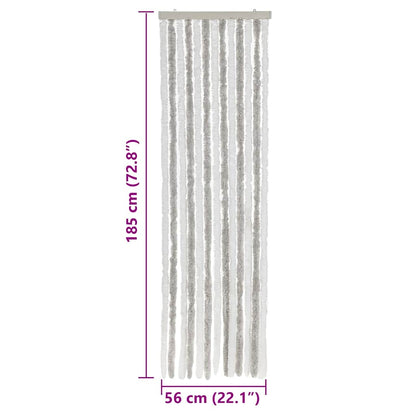 Fly Curtain Light Grey and White 56x185 cm Chenille