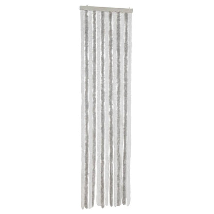 Fly Curtain Light Grey and White 56x200 cm Chenille