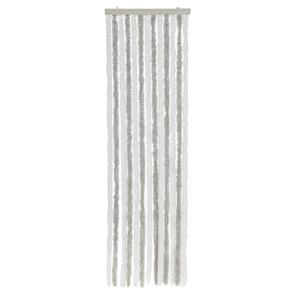 Fly Curtain Light Grey and White 56x200 cm Chenille