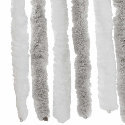 Fly Curtain Light Grey and White 56x200 cm Chenille