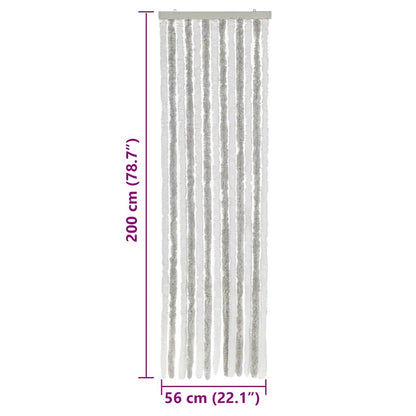 Fly Curtain Light Grey and White 56x200 cm Chenille