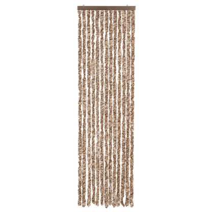Fly Curtain Beige and Dark Brown 56x200 cm Chenille