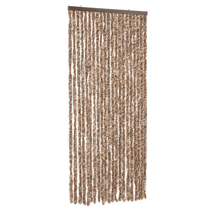 Fly Curtain Beige and Dark Brown 90x200 cm Chenille