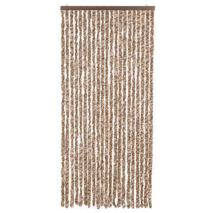 Fly Curtain Beige and Dark Brown 90x220 cm Chenille