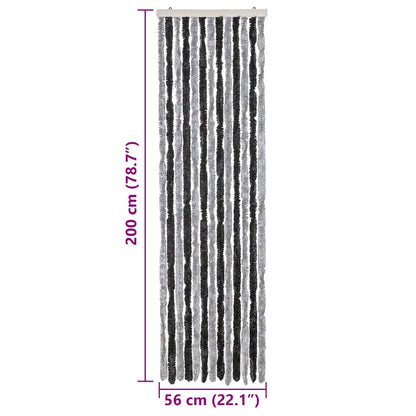 Fly Curtain Grey and Black 56x200 cm Chenille