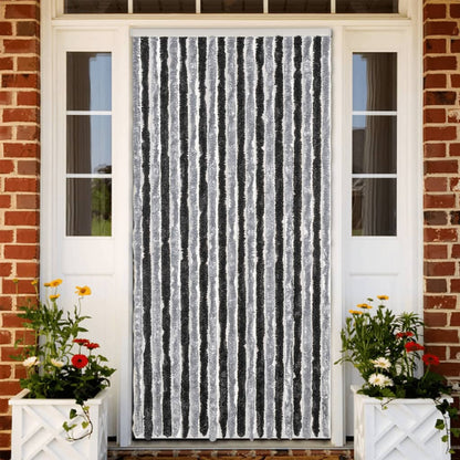 Fly Curtain Grey and Black 90x220 cm Chenille