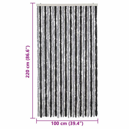 Fly Curtain Grey and Black 100x220 cm Chenille