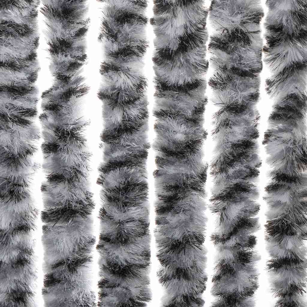 Fly Curtain Grey and Black and White 56x185 cm Chenille