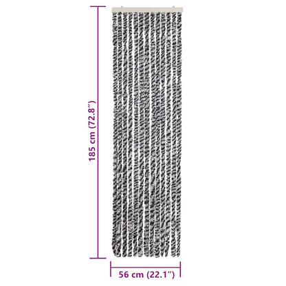 Fly Curtain Grey and Black and White 56x185 cm Chenille