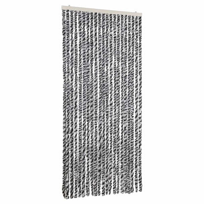 Fly Curtain Grey and Black and White 90x200 cm Chenille