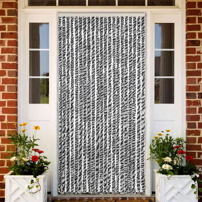 Fly Curtain Grey and Black and White 90x200 cm Chenille
