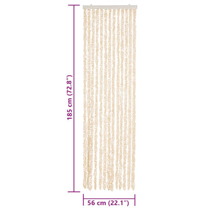 Fly Curtain Beige and White 56x185 cm Chenille