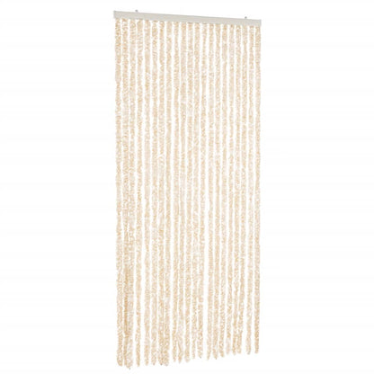 Fly Curtain Beige and White 90x200 cm Chenille