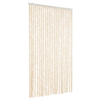 Fly Curtain Beige and White 100x200 cm Chenille