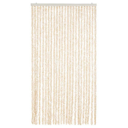 Fly Curtain Beige and White 100x200 cm Chenille