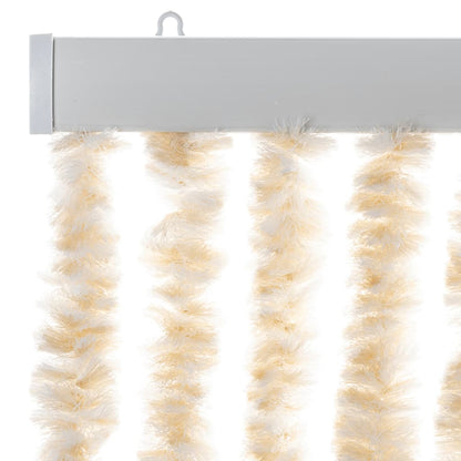 Fly Curtain Beige and White 100x200 cm Chenille