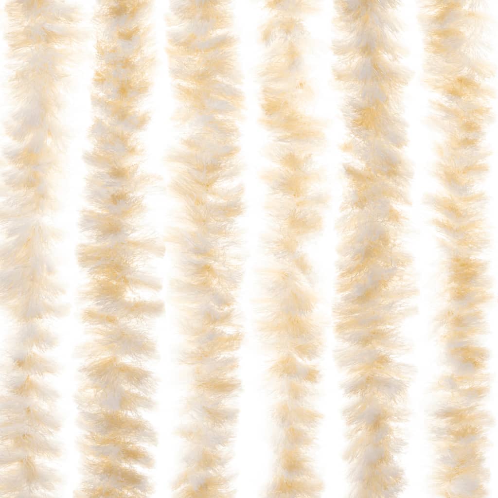 Fly Curtain Beige and White 100x220 cm Chenille