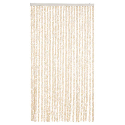 Fly Curtain Beige and White 100x230 cm Chenille