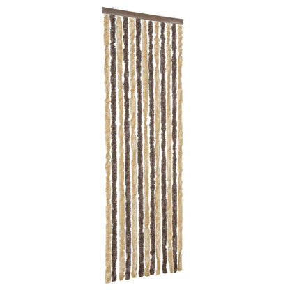 Fly Curtain Dark Brown and Beige 56x185 cm Chenille