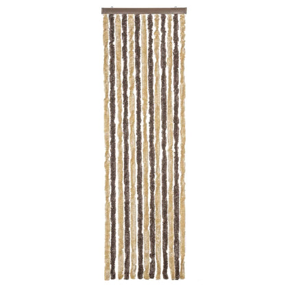 Fly Curtain Dark Brown and Beige 56x185 cm Chenille