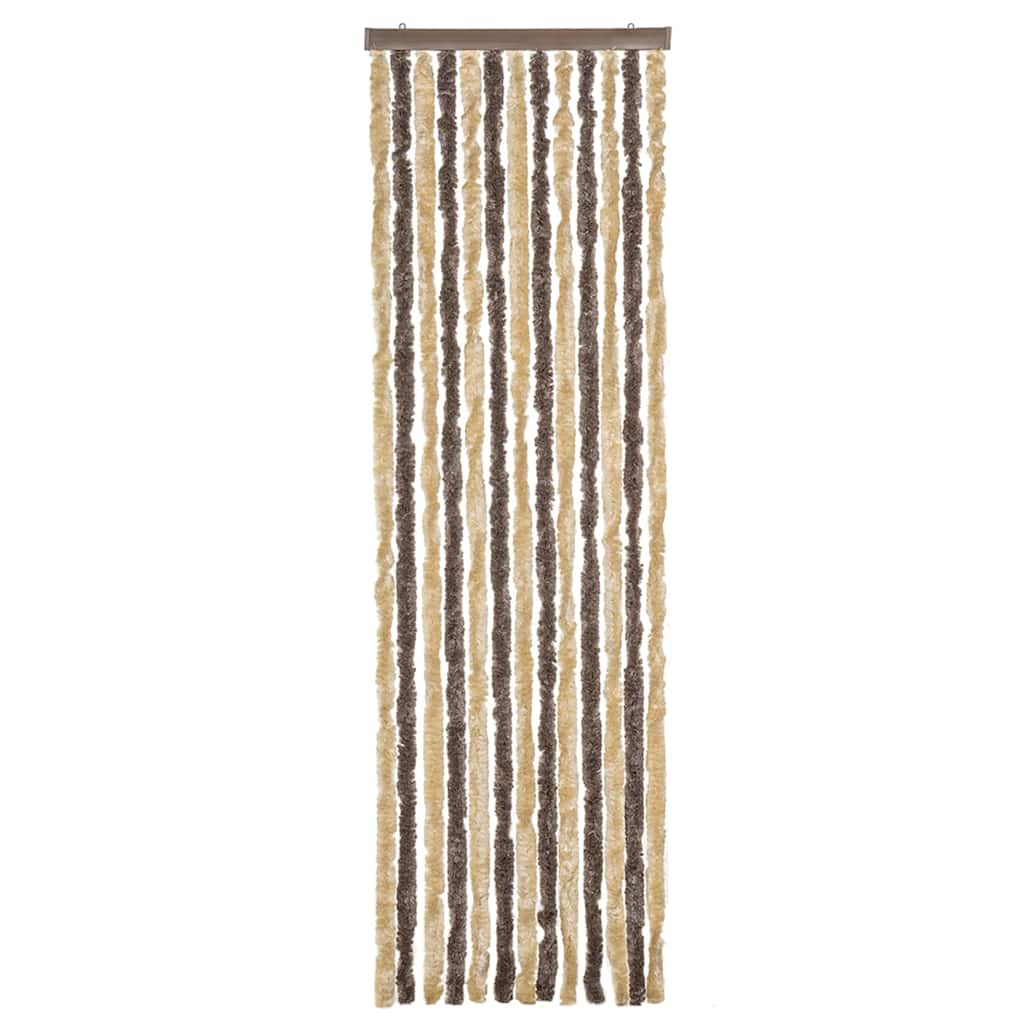 Fly Curtain Dark Brown and Beige 56x200 cm Chenille