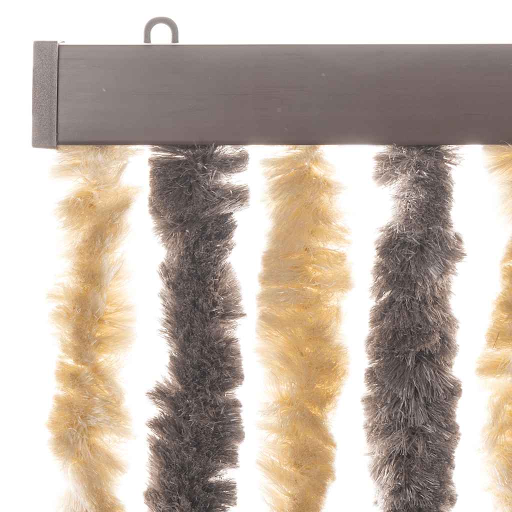 Fly Curtain Dark Brown and Beige 56x200 cm Chenille