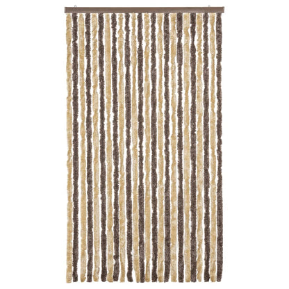 Fly Curtain Dark Brown and Beige 100x230 cm Chenille