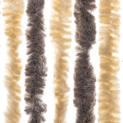 Fly Curtain Dark Brown and Beige 100x230 cm Chenille