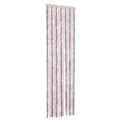 Fly Curtain Silver Grey and Pink 56x185 cm Chenille
