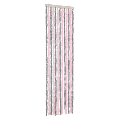 Fly Curtain Silver Grey and Pink 56x200 cm Chenille